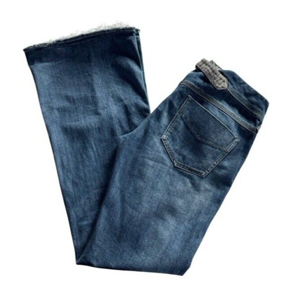 Free People Woman's Sz 27 Low Rise Flared Jeans with Corduroy Stripe Leg - Picture 11 of 11